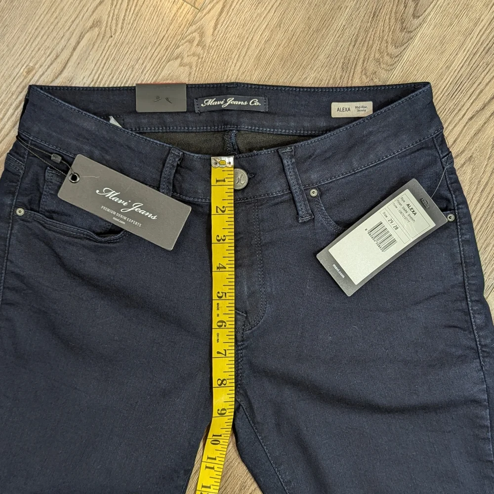 Mavi Alexa Mid- Rise Skinny Jeans In Dark Shanti Size 29/28 - Picture 10 of 12